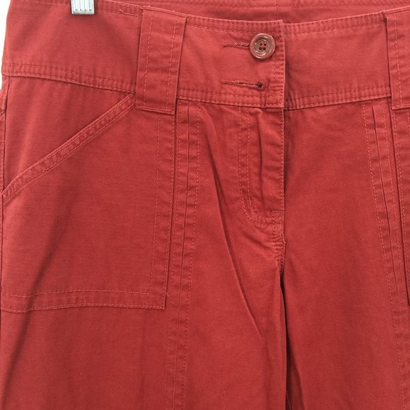 Cabi Clay Red Cropped Wide Leg Utility Pants - Picture 4 of 6